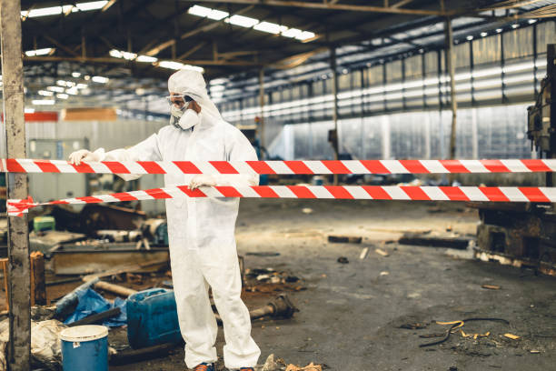 Professional Biohazard Cleanup technician working in Woodstock, GA